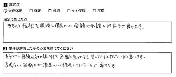 弁護士先生の折衝力に満足しています。